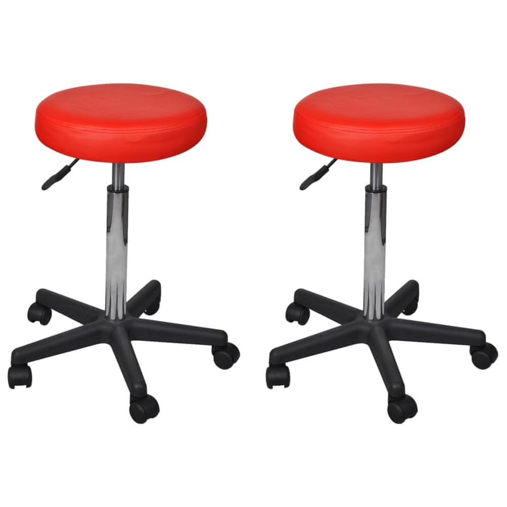 Petromila vidaXL Kancelárske stoličky 2 ks červené 35,5x84 cm umelá koža